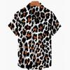 Summer Leopard Colorful Pattern Print Men's Shirts Hawaii Short Sleeve Top Fashion Streetwear Casual Outdoor Men's and Women's Clothing Blouse