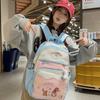Schoolbag High-value Backpack, Junior High School Girls, High School Students, Large-capacity Schoolbag, Female Korean Version Ins Cute Contrasting