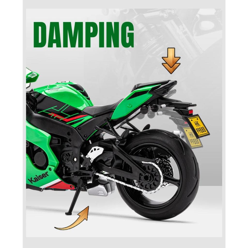 1/12 Kawasaki Ninja ZX10R Legierung Druckguss Motorrad Modell Spielzeug Fahrzeug Sammlung Sound und Licht Off Road Autocycle Spielzeug Auto