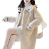 2025 Korean Style Women's Mid-Length Lambswool Woolen Coat - Versatile & Trendy Winter Overcoat