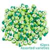 22/42pcs Apple Clay Beads Handmade Polymer Clay Beads Fruit Beads Flat Apple Shape Spaced Beads Jewelry Making DIY Keychain Bracelet Crafts