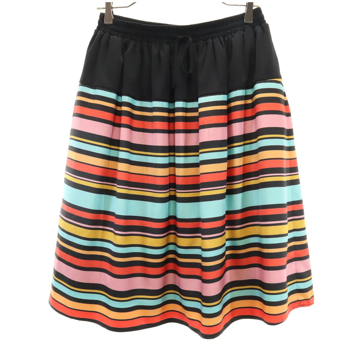 

SONIA RYKIEL Collection Border Pattern Mimole length Gathered skirt 38 Women Used