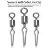 8-Shaped Ring with Snap Swivel with Side Line Clip Fishing Swivel Fishing Connector Fishline Clamp