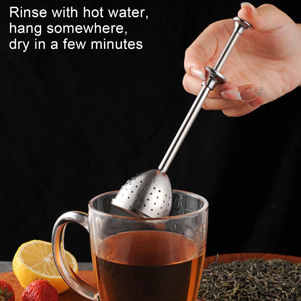 2 Pcs Set Fine Holes Tea Strainer Long Handle Stainless Steel Infuser  Loose Leaf Tea