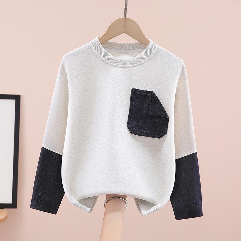

Boys Spring & Autumn 2025 Streetwear Sweatshirt - Trendy Top for Kids 170 cm белый