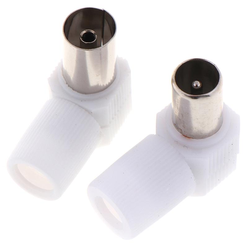 2Pairs 90 Degrees Male And Female Tv Plug Jack For Antennas Tv Rf