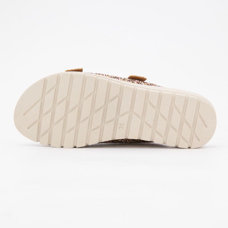 Mules glitter arc en ciel platino double boucle Enfant CARLA TORTOSA