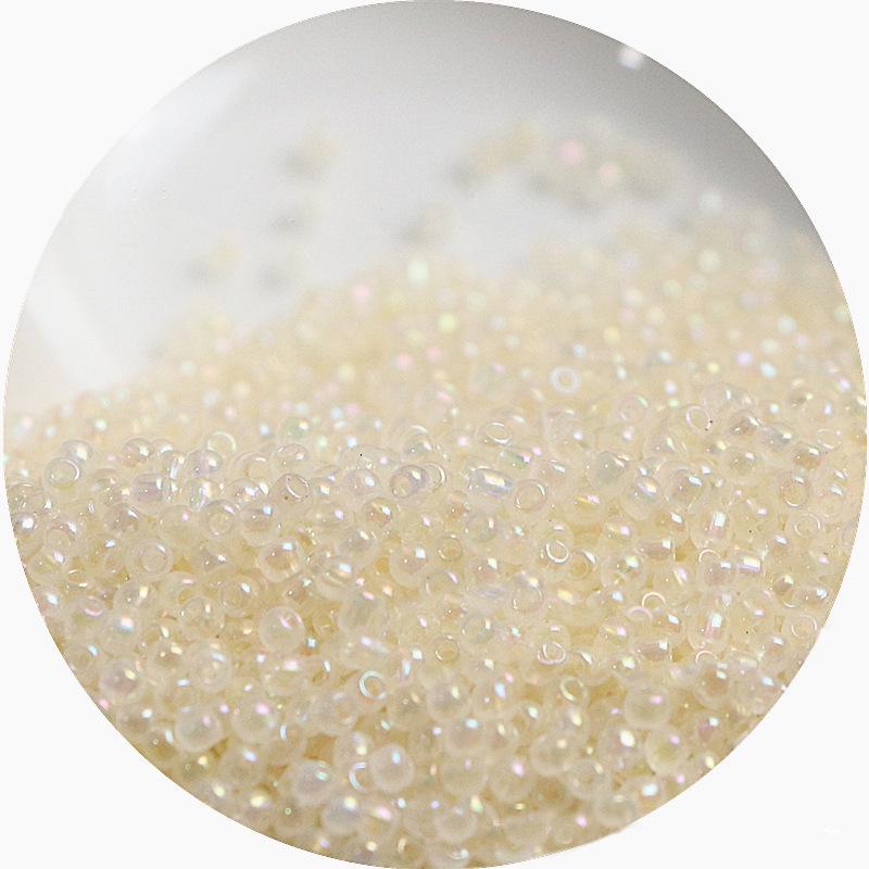 2mm Irisierende Glas-Samenperlen: Cremige Wolke für DIY Schmuck & Armbänder