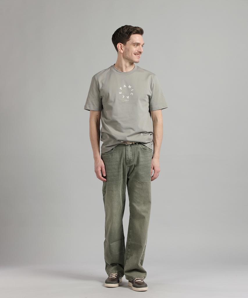 PANICALE Gray Logo Short Sleeve T-Shirt