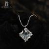 ICEBELA S925 Sterling Silver Korean Fashion Irregular Diamond Pleated Necklace Women's Short Bead Drop Glaze Necklace