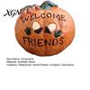 Halloween Harvest Table Decor Pumpkin Figurine, Resin Welcome Ornament, Autumn Thanksgiving Rustic Home Tabletop Centerpiece for Entryway Patio, Cute