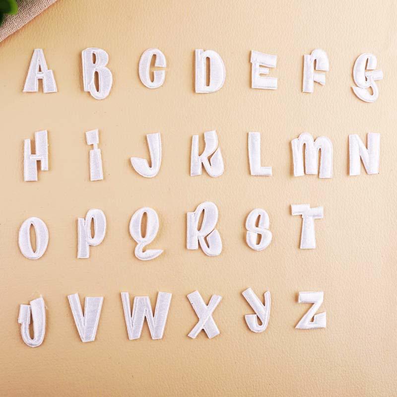 Pink Embroidered Alphabet Patch for Clothing Decoration