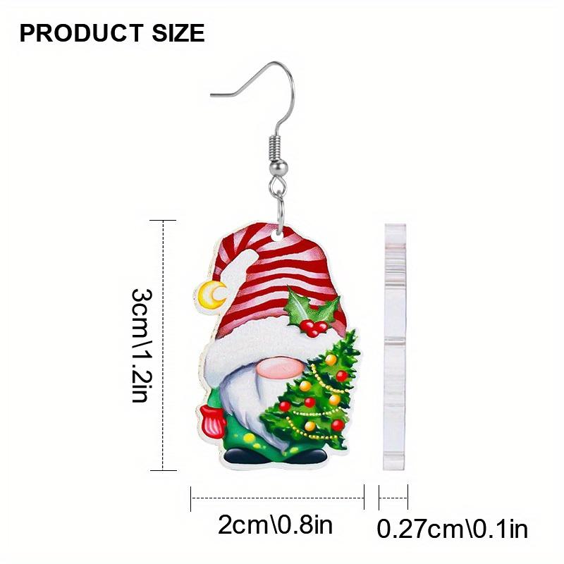 Tragen Sie modische Brillen Weihnachtsmann Weihnachtsbaum Zwerg Acryl Hängeohrringe für Frauen Mädchen Y2K Geflügeltes Schweinchen Ohrstecker Weihnachtsgeschenke