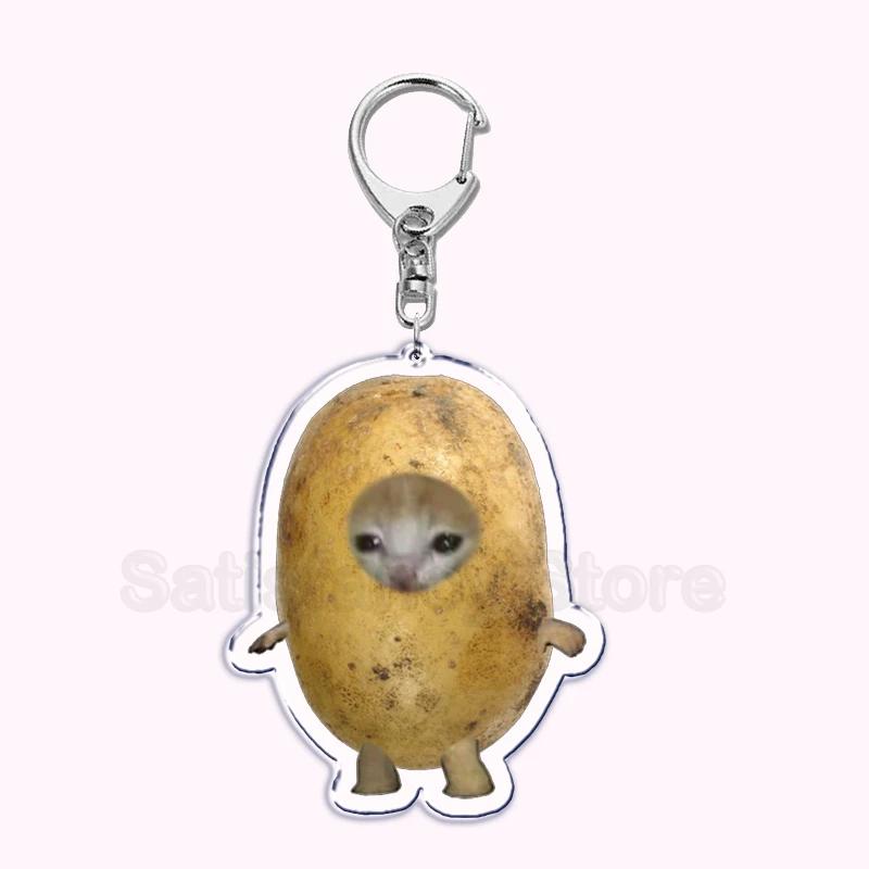 Creative Banana Cat with Heart Keychain for Accessories Bag Pendant Food Fruit Happy Cats Key Chain Ring Keychains Jewelry Gift