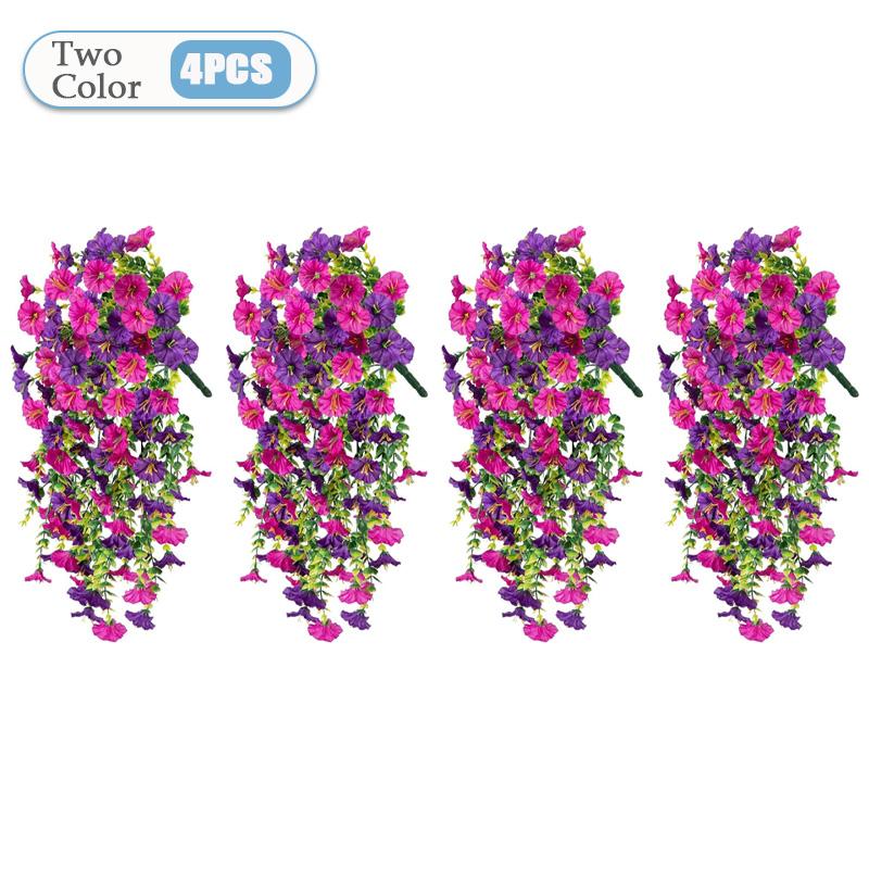 UV-Resistant Artificial Morning Glory Eucalyptus Hanging Decor Perfect for Home Garden Weddings Versatile Outdoor Holiday Decora