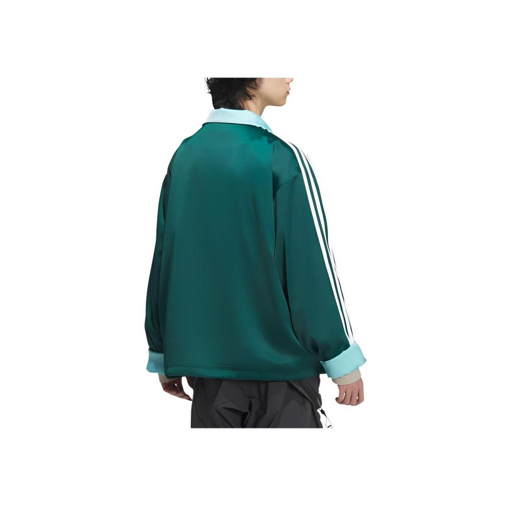 Adidas Originals kinesisk Tang-stil satengstripet stativ krage sportsjakke unisex jakker skoggrønn JD3381