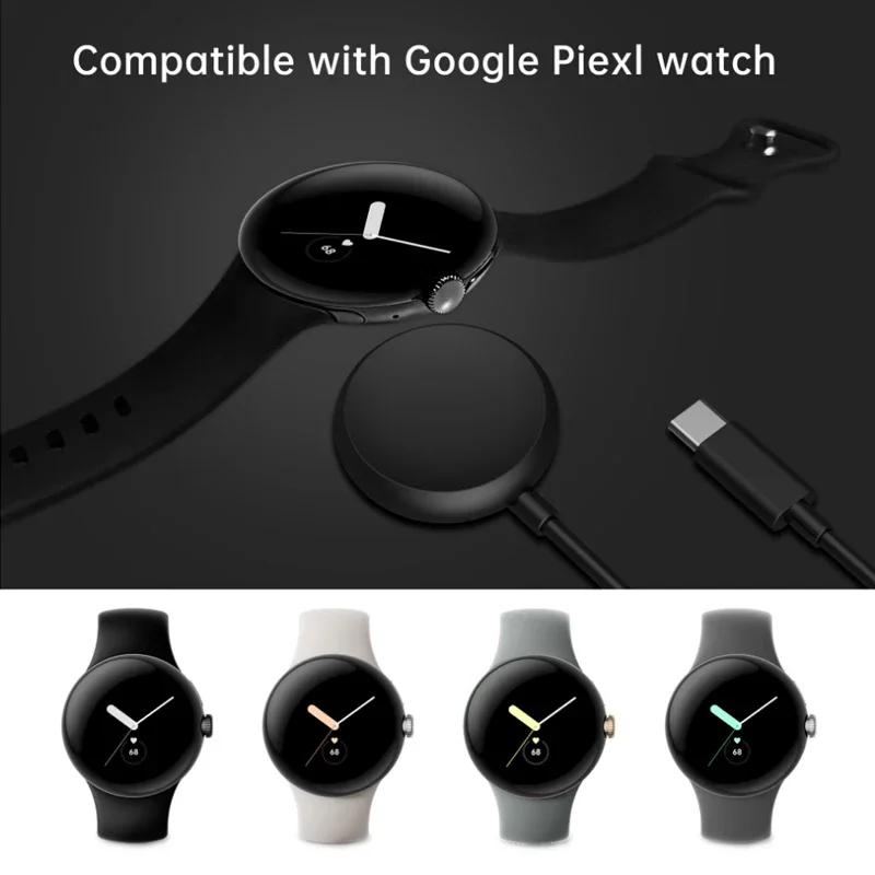 Type C Dokkladeradapter for Google Pixel Watch Smartklokke Magnetisk USB Ladekabel Base Ledning Tilbehør