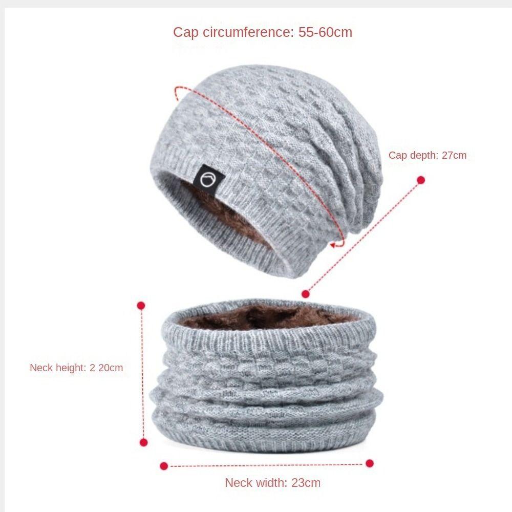 2PCS/Set Soft Knitted Hat Warm Beanie Cap Gift Women Hats Scarfs Set  for Women