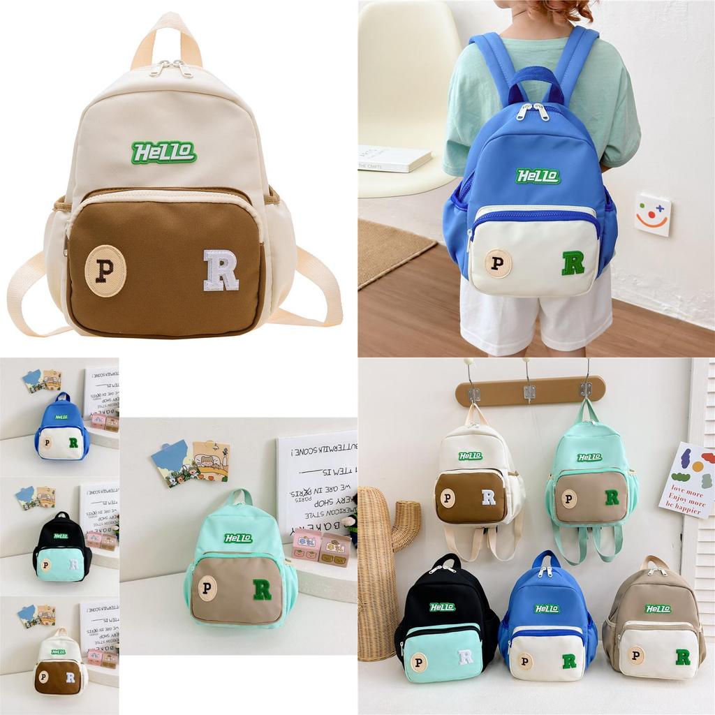 New Trendy Kids Nylon Backpack Colorful Letters Cute Casual School Bag