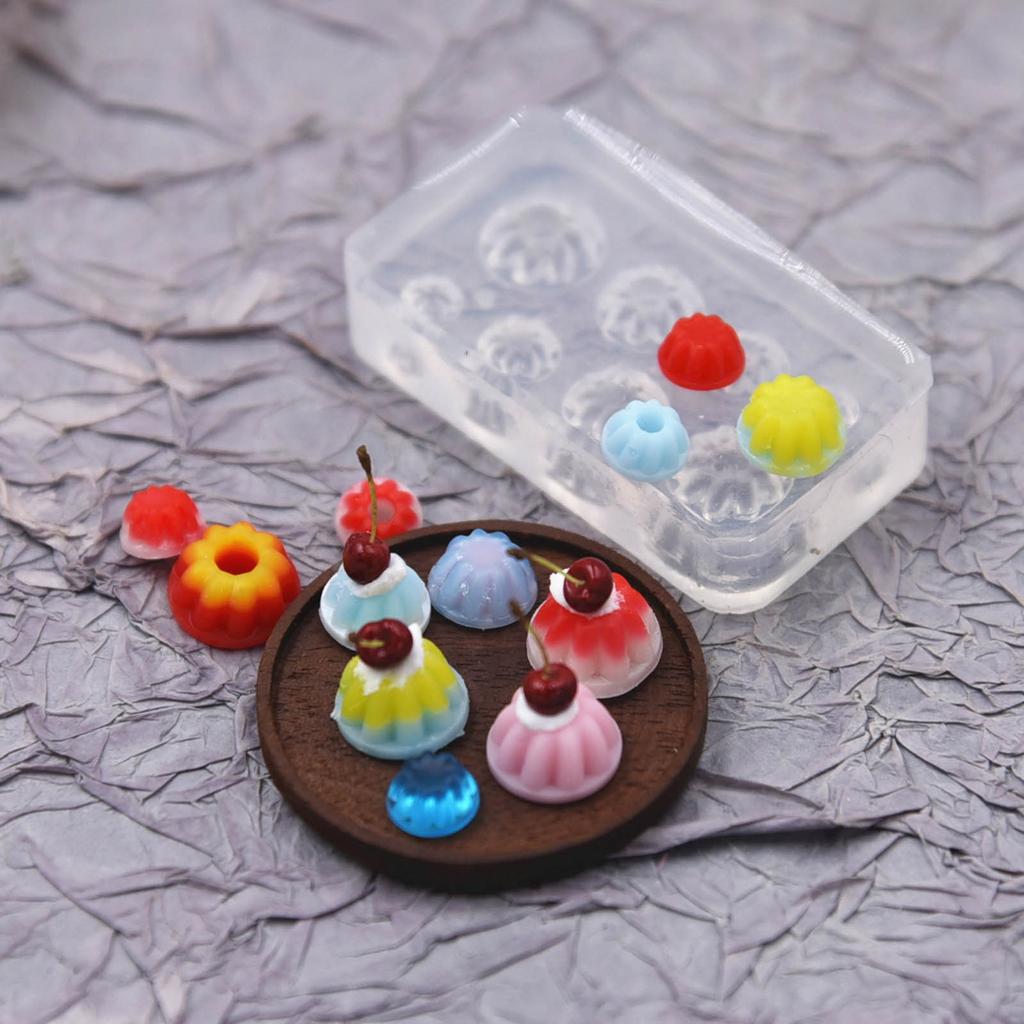 Small Pudding Mold Food Play Miniature Pinching Mould Epoxy Resin Molds for  Food Crafting Silicone Mould Baking