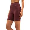 Boldfit Nahtlose Fitness-Shorts für Damen, High-Waist Nylon-Spandex-Shorts mit zwei Seitentaschen, Reibungsfrei, Zweite-Haut-Passform & Mühelose Bewegung f