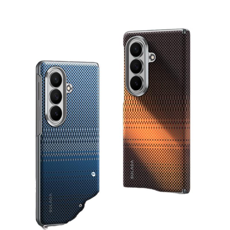 SULADA Carbon Fiber Phone Case Galaxy Z Fold7 Fold8 Full Body Hinge Protection Cover