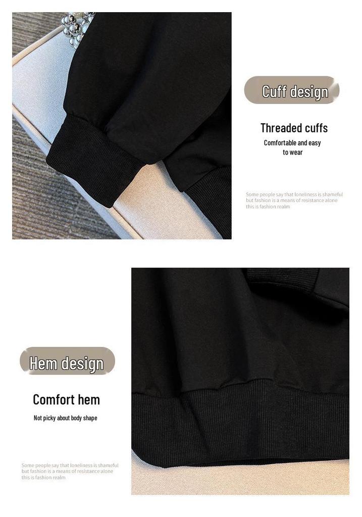Plus Size Loose Autumn Hoodie - Sizes 150 To 170 Cm (200/300/350 Jin)