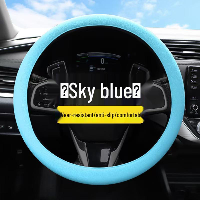 Ultra-Thin Anti-Slip Silicone Steering Wheel Cover - Summer Ice-Feel, Soft, Universal Fit for All Seasons