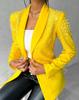 Damen marineblau Strassbesetzter Blazer Lässige Langarmjacke