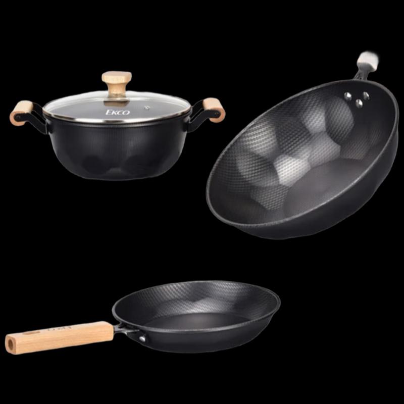 EKCO Corning Rice Pattern 3-Piece Cookware Set