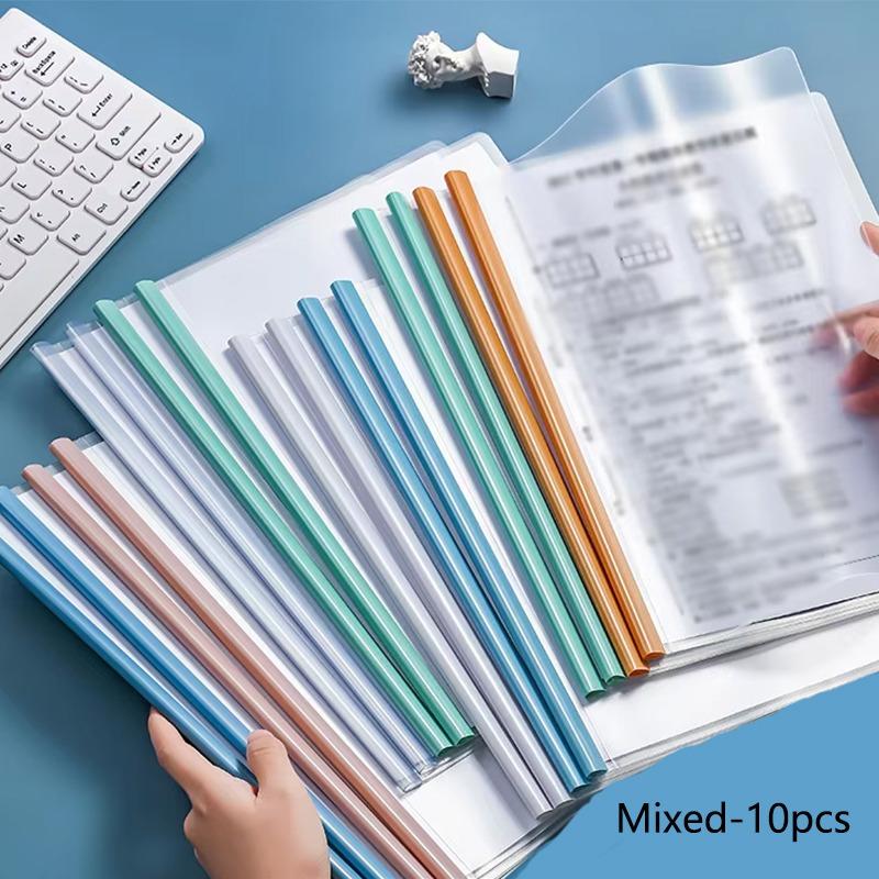 A4 Pull-out Rod Holder Transparent Document Color Pull-out Rod Holder Resume File Holder Rod Storage Book 5/10 Pieces /set