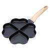 Heart-shaped Non-stick Maifan Stone Breakfast Pan with Four Holes for Eggs, Dumplings, and Hamburgers