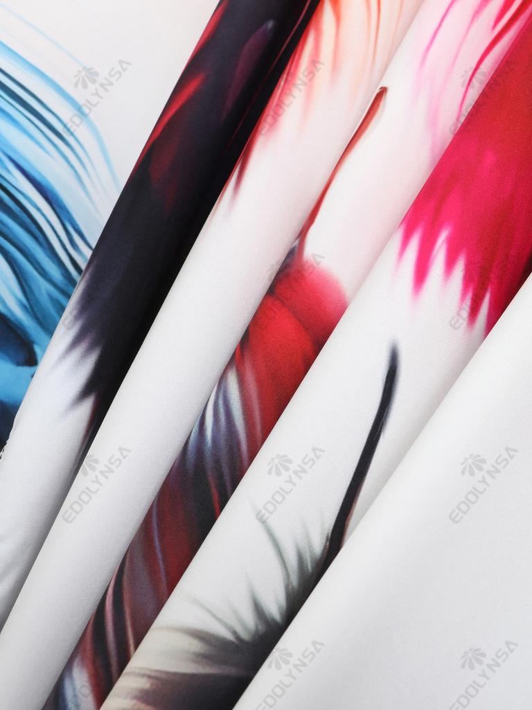 EDOLYNSA Plus Size Kaftan Bohemian Multicolored Leaves Printed Summer Long Beach Dress Women Homewear Outfit Swim Suit Cover Up Loose Caftan