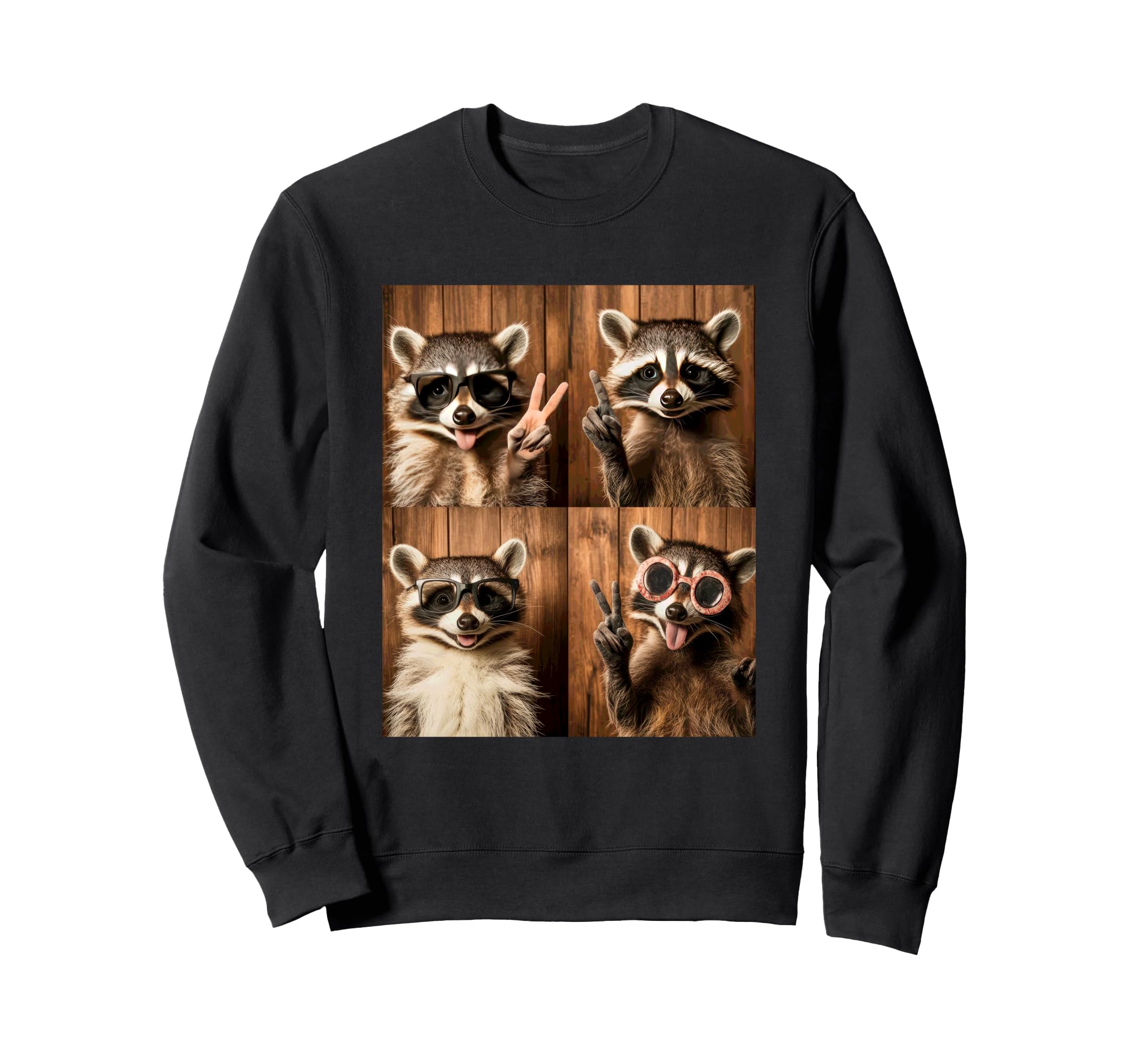 

Peace Out Raccoon Sunglasses Fun Sweatshirt чорний