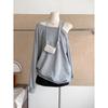 Felpa di alta gamma a spalle scoperte con maniche lunghe da donna per primavera e autunno, design ampio e sottile, top