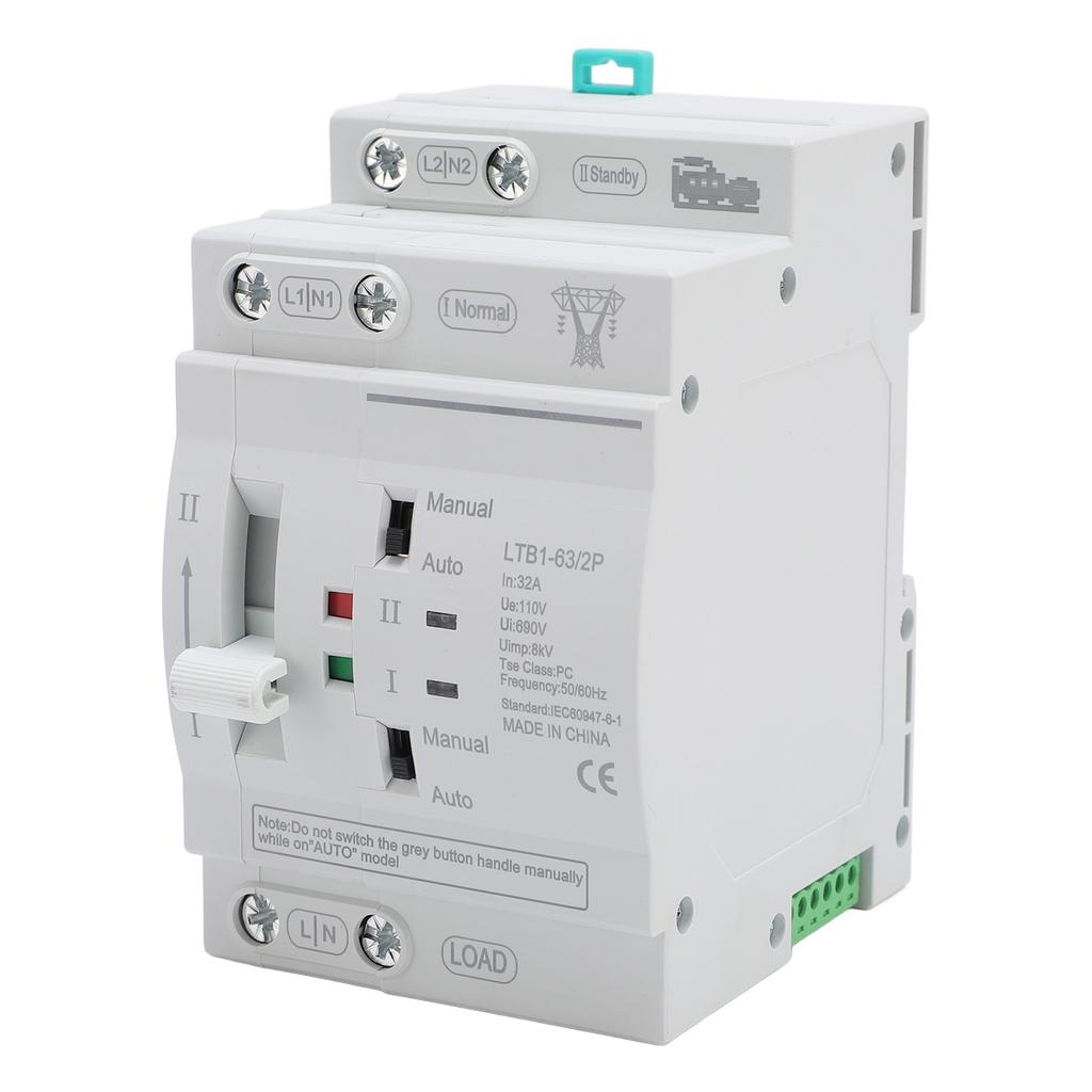 Double Power Automatic Transfer Switch DIN Rail ATS Mini Generator Changeover Switch 32A
