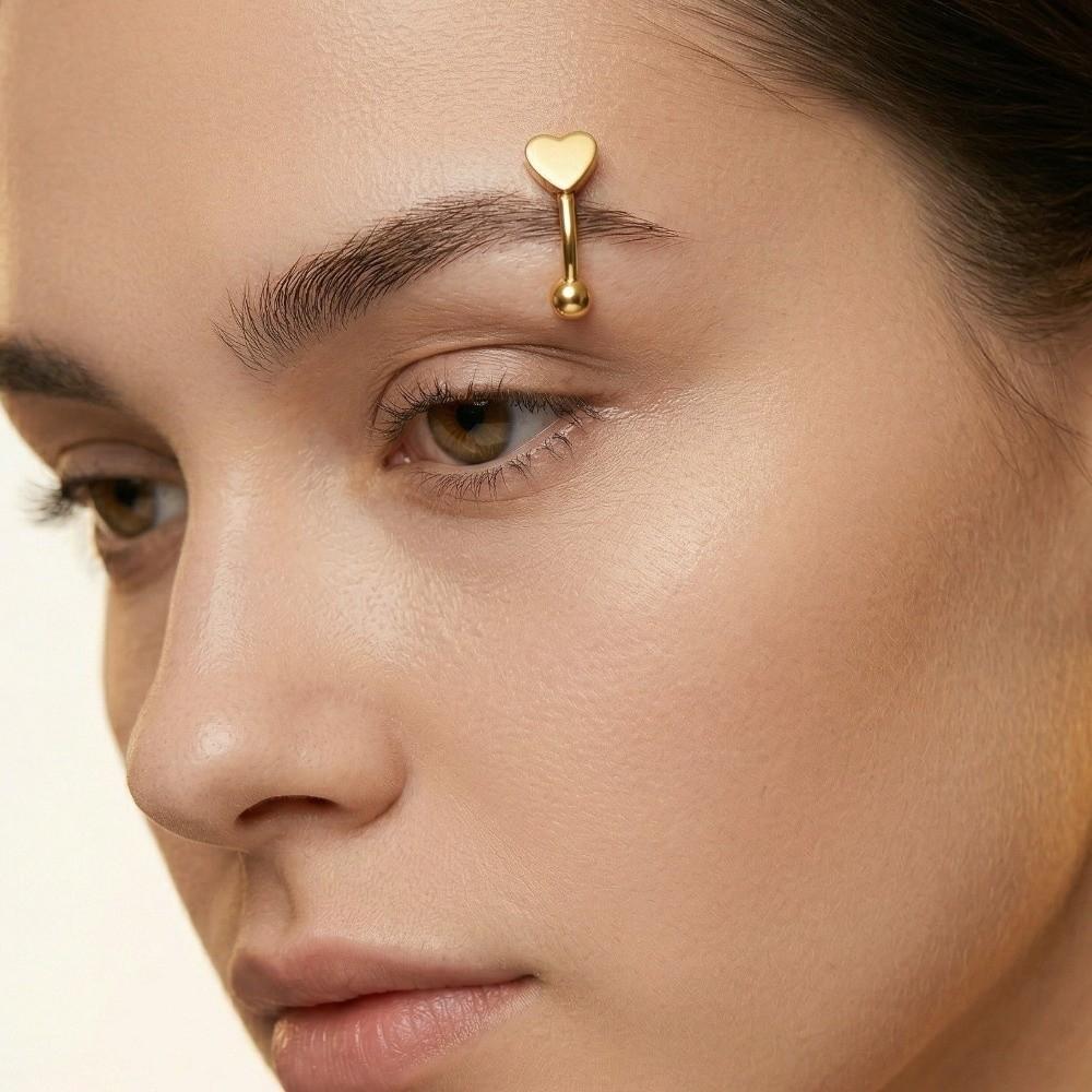 Star Curved Eyebrow Sticks Stainless Steel Punk Body Jewelry All-gender