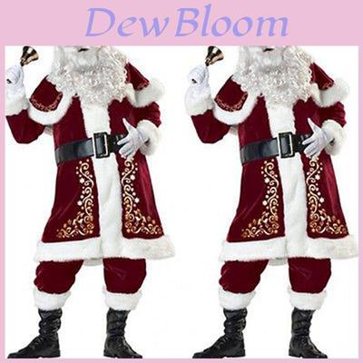 Luxusní sametový oblek Santa Clause pro vánoční oslavy a cosplay party