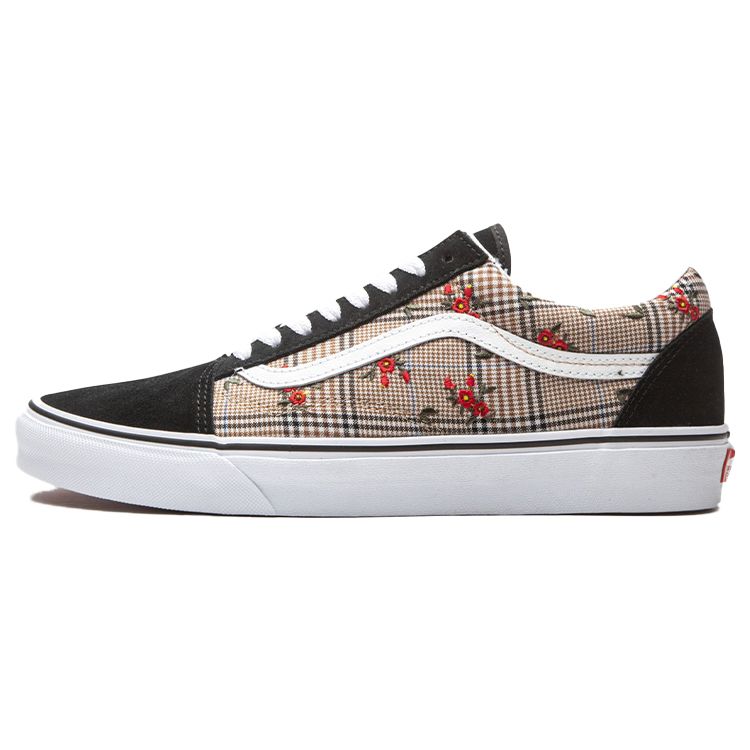

Vans Old Skool Glen Canvas Printed Low Top Skate Shoes Women sneaker Black White Red VN0A4U3B2NV 36