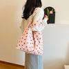 Trendy 2024 Canvas Strawberry Tote Bag Fashionable Soft Shoulder Bag For Women