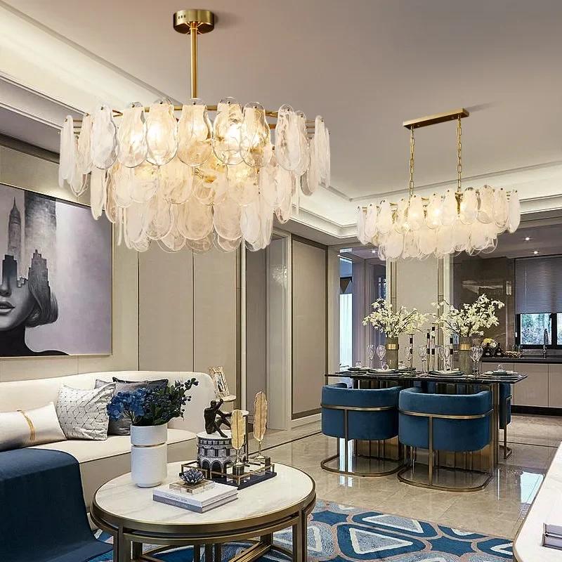 French style luxury living room pendant light LED light postmodern glass pendant light home decoration restaurant hotel lighting