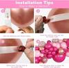 Rose Red Maca Pink Metal Rose Gold Balloon Set Girl Birthday Wedding Engagement Baby Christening Decoration