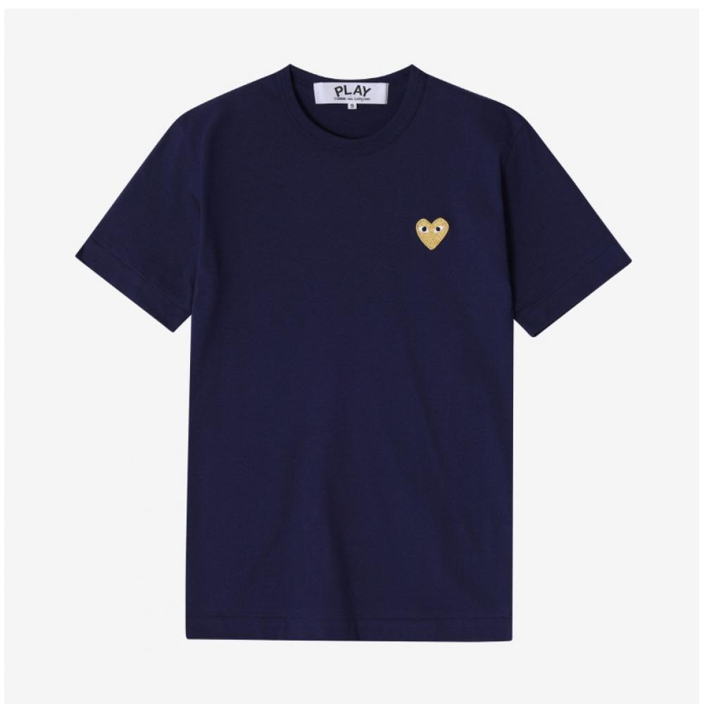 Comme Des Gar Ons Play Gold HearT PaTch Unisex T shirT Ax T216 051