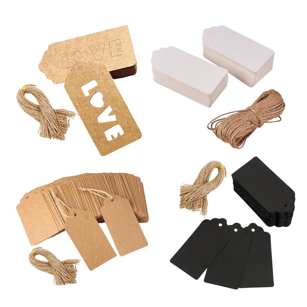 100 PCS Kraft Gift Tags Blank Label Paper Wedding Labels Birthday Luggage Tags