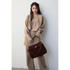Relaxed Batwing Sleeve Top & Crochet Long Pants Knit Set