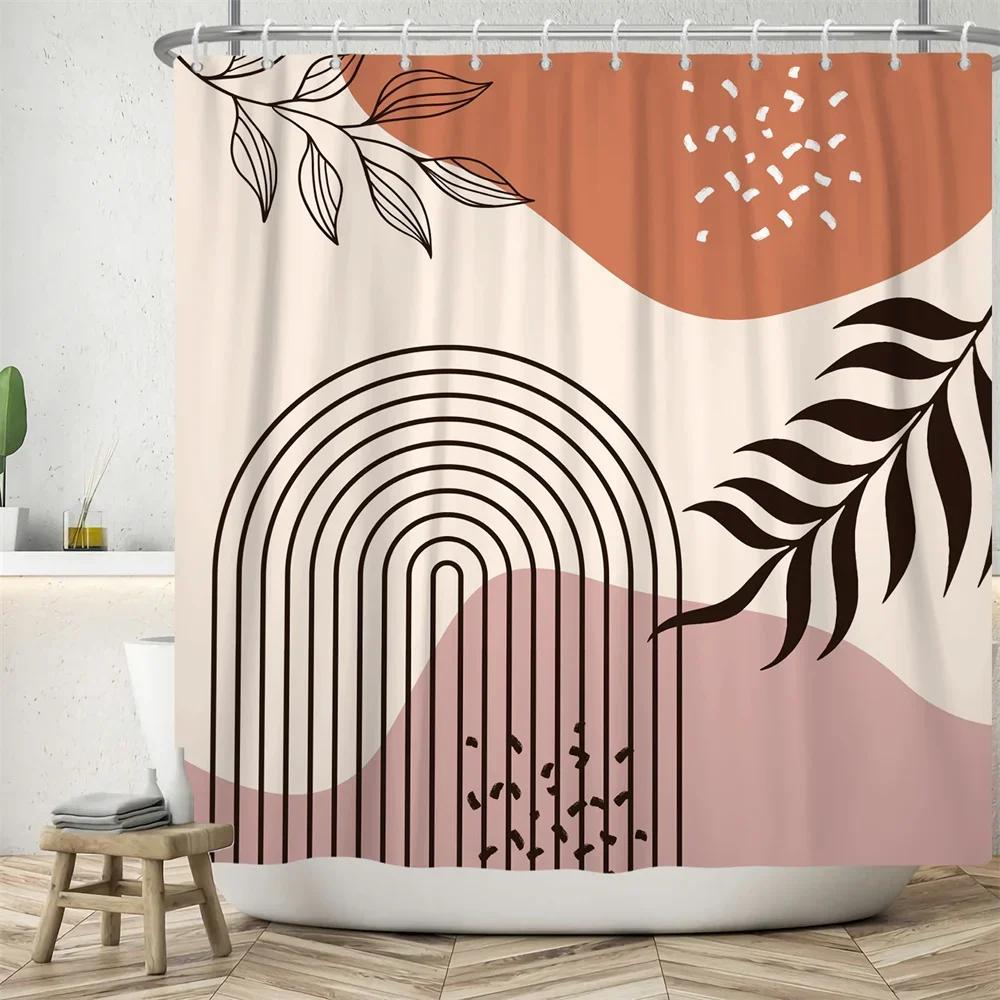 Vibrant Sunburst Print Water-resistant Shower Curtain with Bold Colors and Dynamic Design for Energetic Bathroom Decor