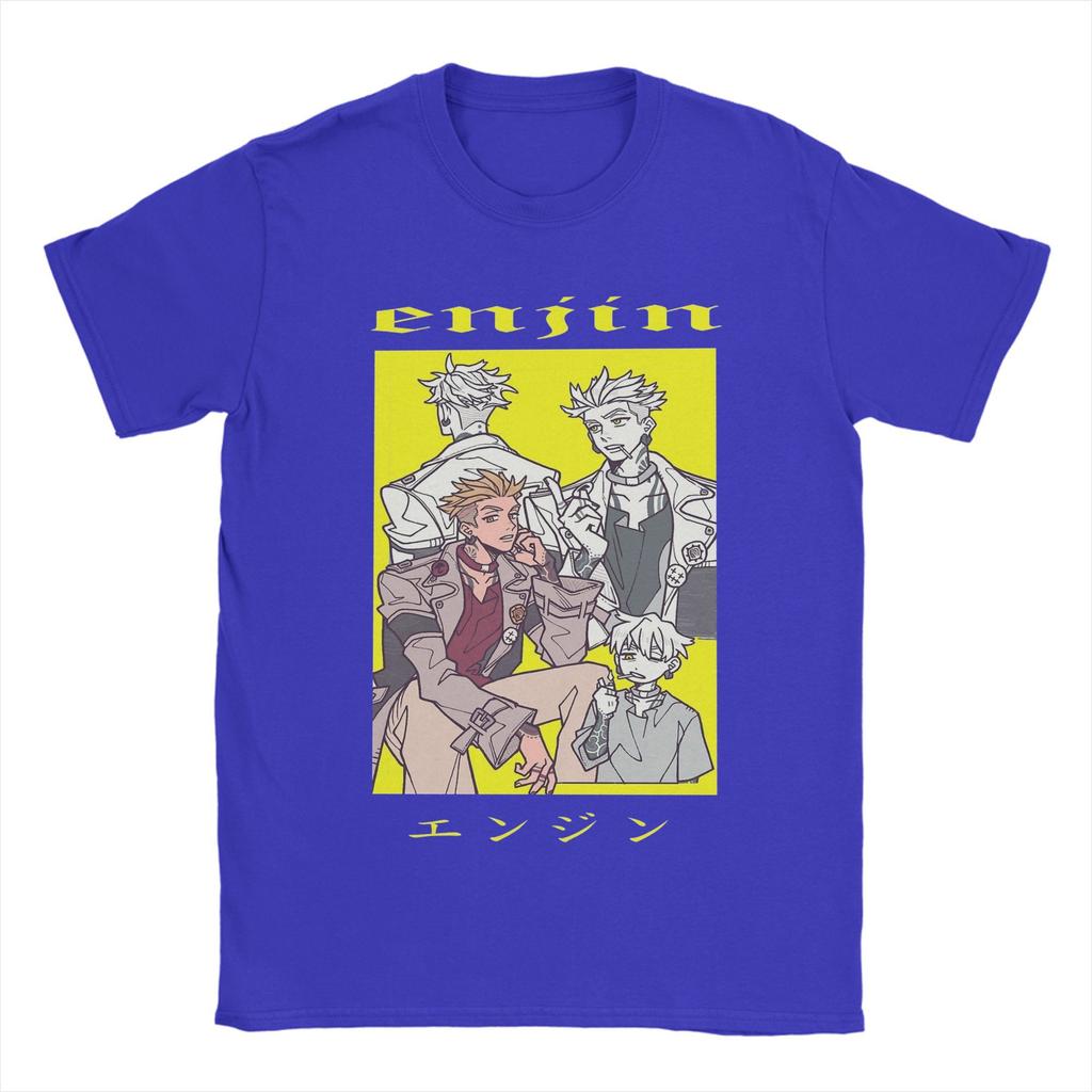 Men Enjin Gachiakuta Anime T Shirts 100% Cotton Tops Humor Short Sleeve Round Neck Tees Birthday Gift T-Shirts