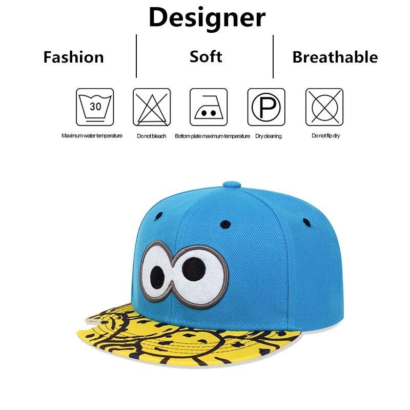 Unisex Eye Pizza Embroidery Hip-Hop Hats Spring And Autumn Outdoor Adjustable Casual Baseball Caps Sunscreen Hat