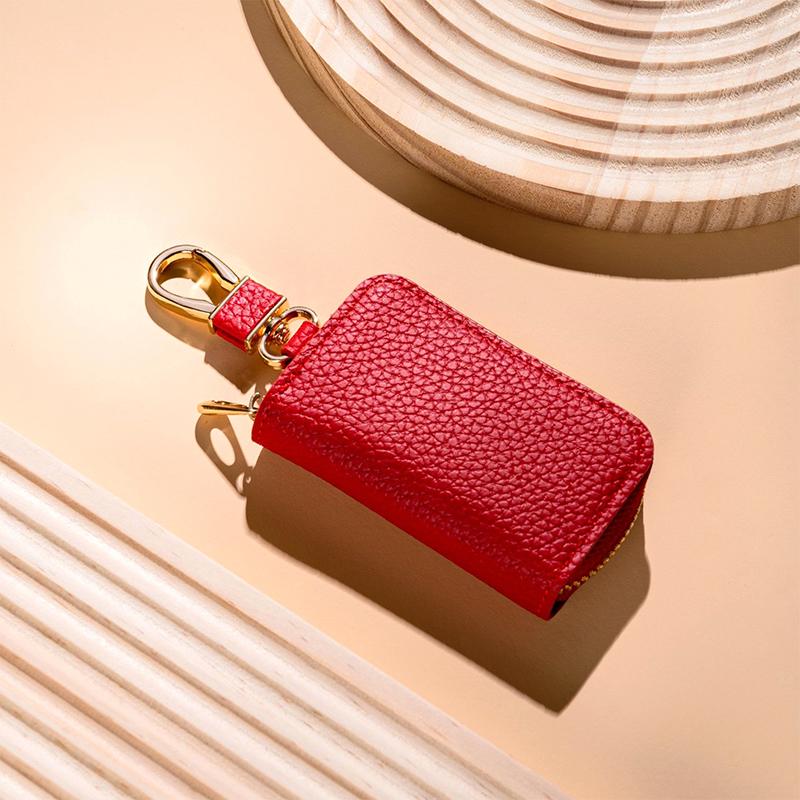 Pu Key Pouch Zipper Key Holder Organizer Car Key Bag Keychain Wallet Simple Key Case Bag Men Women Car Key Protect Cover