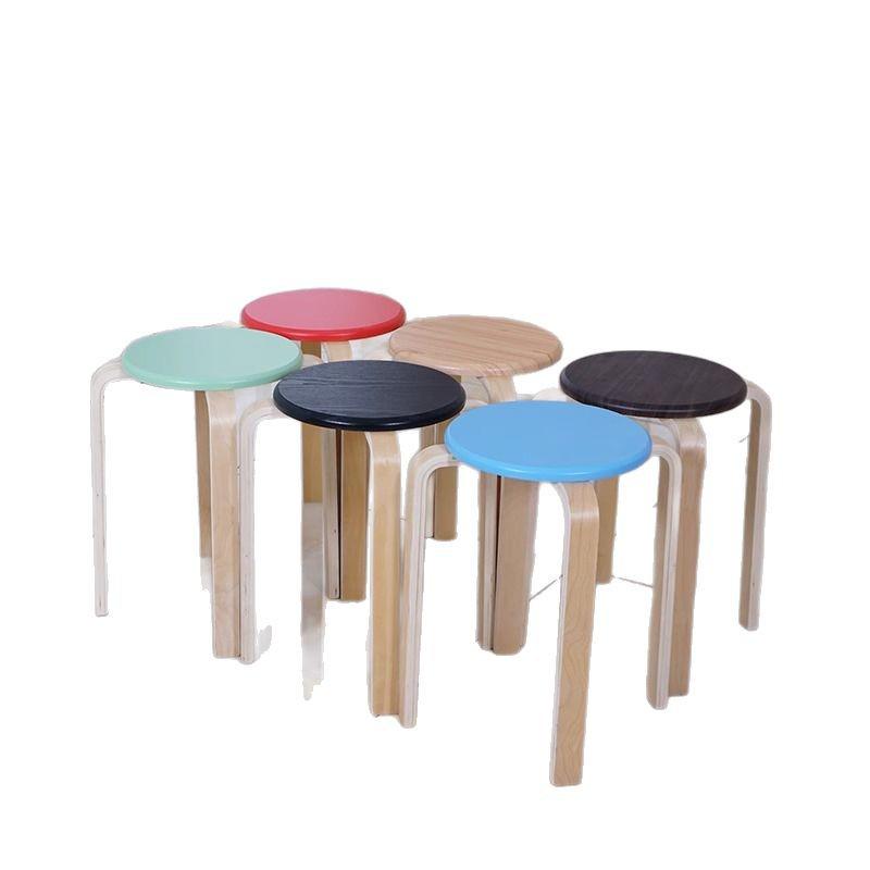 Solid Wood Stool - High & Low Styles: Commercial, Dining, Low, Simple, Adult Bentwood